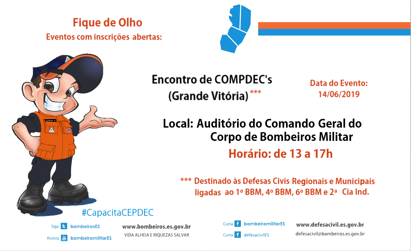 Encontro de COMPDEC's da GV 14-06 com local e horario